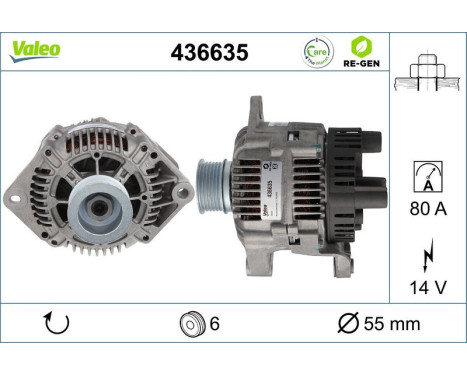 Alternator REMANUFACTURED PREMIUM 436635 Valeo, Image 2
