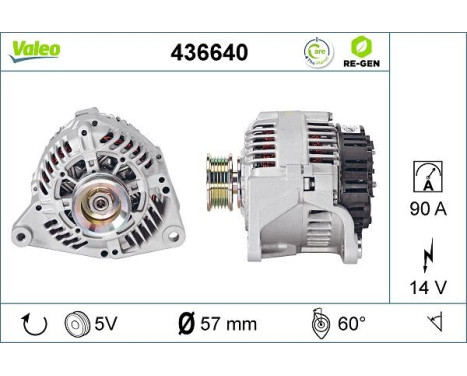 Alternator REMANUFACTURED PREMIUM 436640 Valeo, Image 3