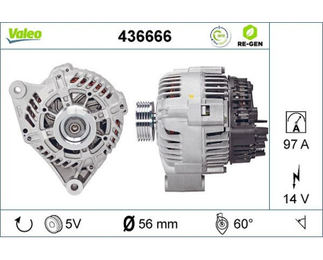 Alternator REMANUFACTURED PREMIUM 436666 Valeo, Image 2