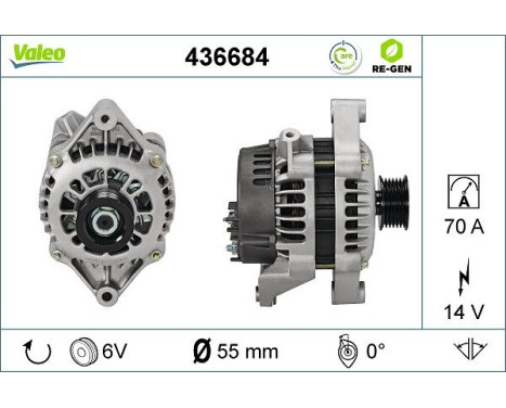 Alternator REMANUFACTURED PREMIUM 436684 Valeo, Image 2