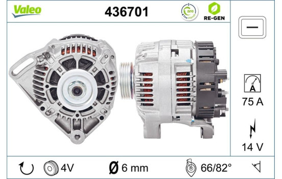 Alternator REMANUFACTURED PREMIUM 436701 Valeo, Image 2