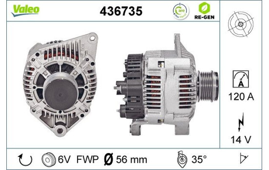 Alternator REMANUFACTURED PREMIUM 436735 Valeo, Image 2