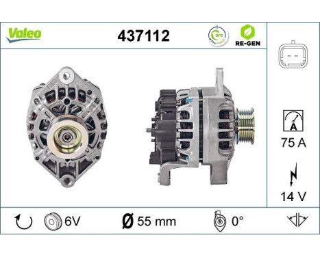 Alternator REMANUFACTURED PREMIUM 437112 Valeo, Image 2