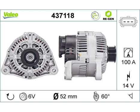 Alternator REMANUFACTURED PREMIUM 437118 Valeo, Image 3