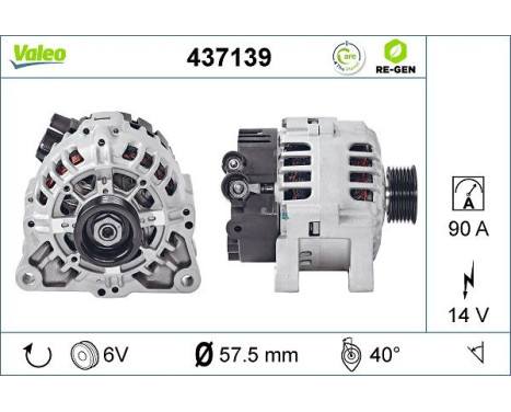 Alternator REMANUFACTURED PREMIUM 437139 Valeo, Image 5