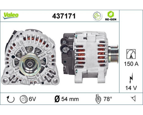 Alternator REMANUFACTURED PREMIUM 437171 Valeo, Image 2