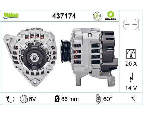 Alternator REMANUFACTURED PREMIUM 437174 Valeo, Image 2