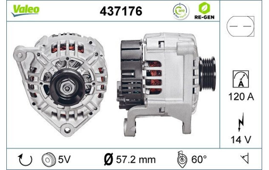 Alternator REMANUFACTURED PREMIUM 437176 Valeo, Image 2