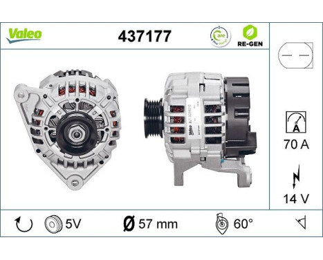 Alternator REMANUFACTURED PREMIUM 437177 Valeo, Image 2