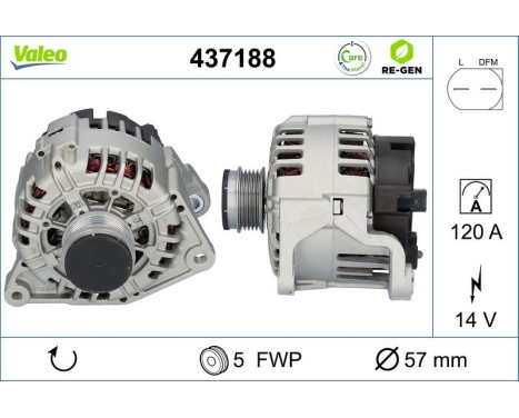Alternator REMANUFACTURED PREMIUM 437188 Valeo, Image 5