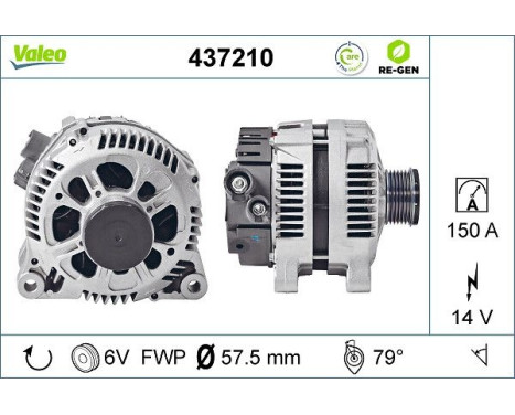 Alternator REMANUFACTURED PREMIUM 437210 Valeo