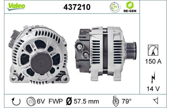 Alternator REMANUFACTURED PREMIUM 437210 Valeo
