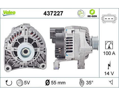 Alternator REMANUFACTURED PREMIUM 437227 Valeo, Image 2