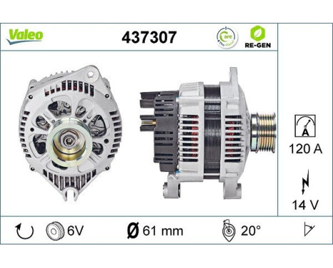 Alternator REMANUFACTURED PREMIUM 437307 Valeo, Image 5