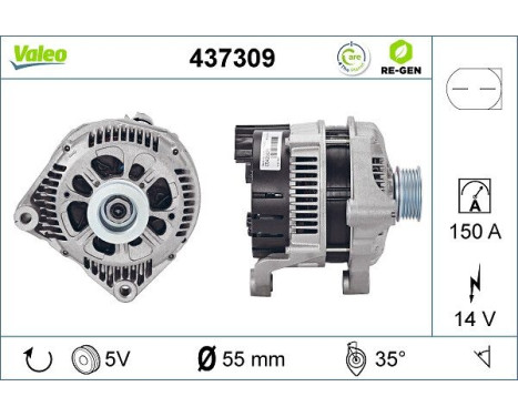 Alternator REMANUFACTURED PREMIUM 437309 Valeo, Image 2