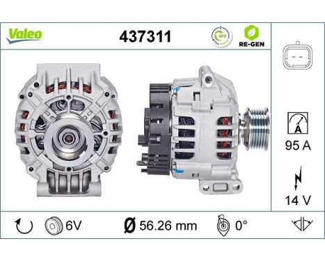 Alternator REMANUFACTURED PREMIUM 437311 Valeo, Image 5