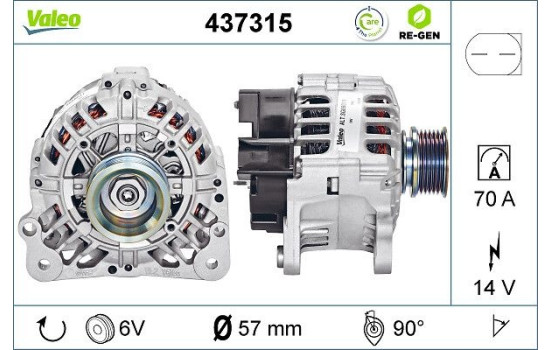 Alternator REMANUFACTURED PREMIUM 437315 Valeo, Image 5