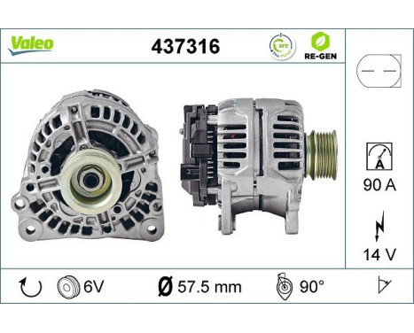 Alternator REMANUFACTURED PREMIUM 437316 Valeo, Image 5