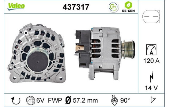 Alternator REMANUFACTURED PREMIUM 437317 Valeo, Image 2