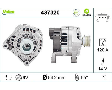 Alternator REMANUFACTURED PREMIUM 437320 Valeo, Image 2