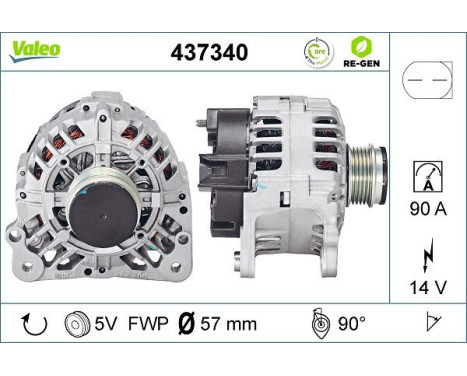Alternator REMANUFACTURED PREMIUM 437340 Valeo, Image 2