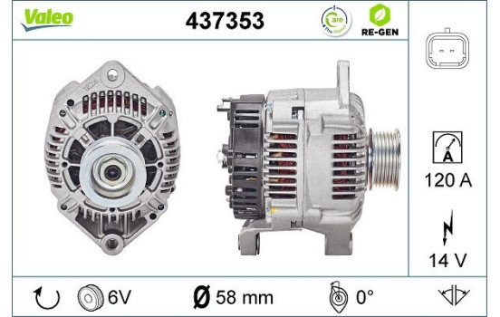 Alternator REMANUFACTURED PREMIUM 437353 Valeo, Image 3