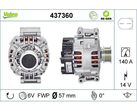 Alternator REMANUFACTURED PREMIUM 437360 Valeo, Image 2