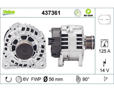 Alternator REMANUFACTURED PREMIUM 437361 Valeo, Image 2