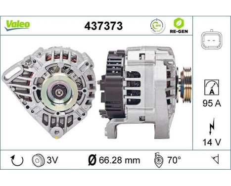 Alternator REMANUFACTURED PREMIUM 437373 Valeo, Image 2