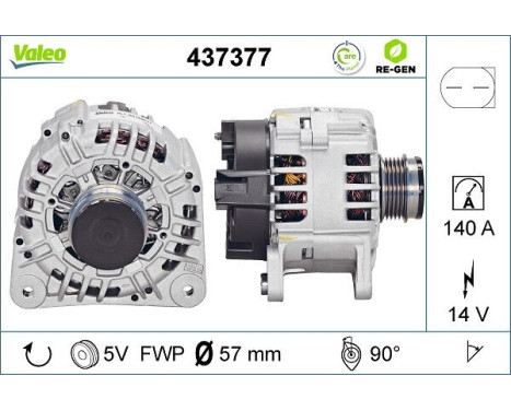 Alternator REMANUFACTURED PREMIUM 437377 Valeo, Image 2