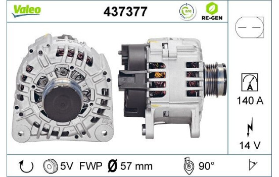 Alternator REMANUFACTURED PREMIUM 437377 Valeo, Image 2