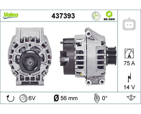 Alternator REMANUFACTURED PREMIUM 437393 Valeo, Image 2