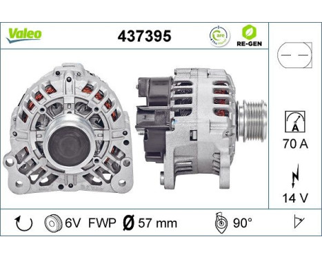 Alternator REMANUFACTURED PREMIUM 437395 Valeo, Image 2
