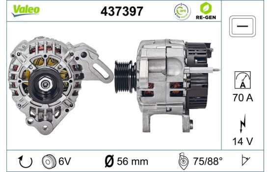 Alternator REMANUFACTURED PREMIUM 437397 Valeo, Image 2
