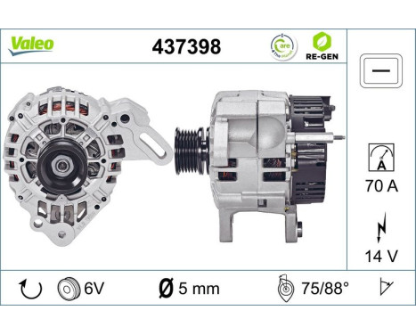 Alternator REMANUFACTURED PREMIUM 437398 Valeo, Image 2