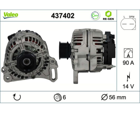 Alternator REMANUFACTURED PREMIUM 437402 Valeo, Image 2