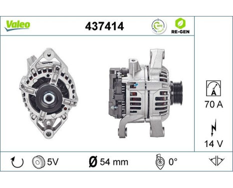 Alternator REMANUFACTURED PREMIUM 437414 Valeo, Image 5