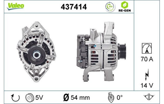 Alternator REMANUFACTURED PREMIUM 437414 Valeo, Image 2
