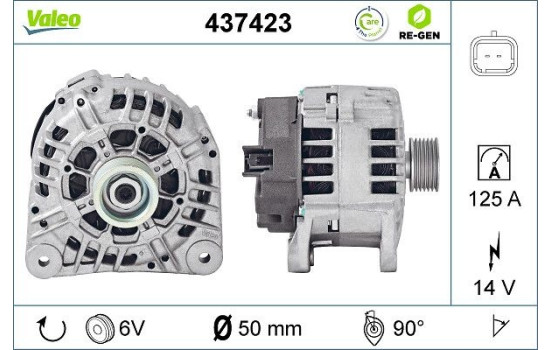 Alternator REMANUFACTURED PREMIUM 437423 Valeo, Image 2