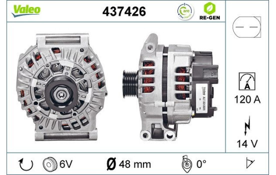Alternator REMANUFACTURED PREMIUM 437426 Valeo, Image 5