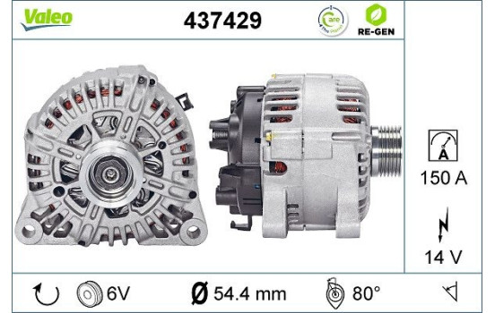 Alternator REMANUFACTURED PREMIUM 437429 Valeo, Image 2