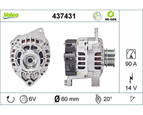 Alternator REMANUFACTURED PREMIUM 437431 Valeo, Image 2