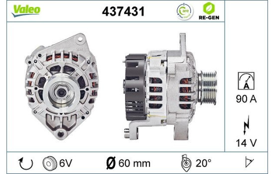 Alternator REMANUFACTURED PREMIUM 437431 Valeo, Image 2