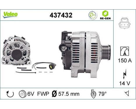 Alternator REMANUFACTURED PREMIUM 437432 Valeo, Image 4