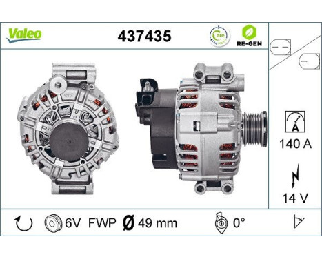 Alternator REMANUFACTURED PREMIUM 437435 Valeo, Image 2