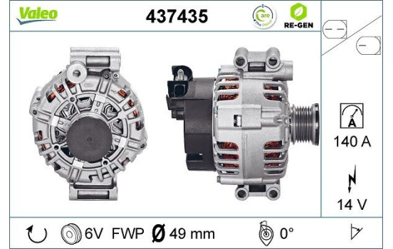 Alternator REMANUFACTURED PREMIUM 437435 Valeo, Image 2