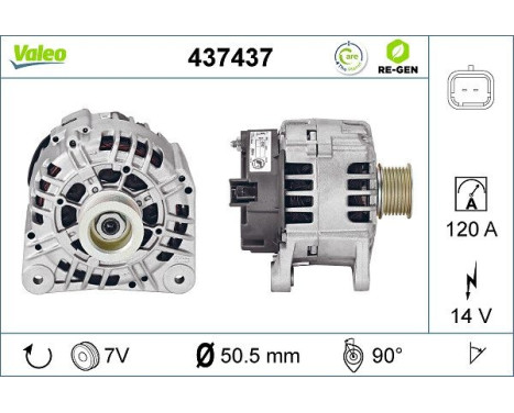 Alternator REMANUFACTURED PREMIUM 437437 Valeo, Image 2