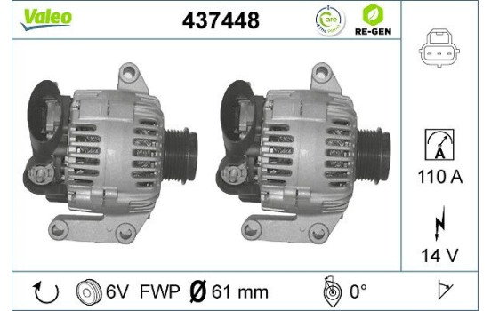 Alternator REMANUFACTURED PREMIUM 437448 Valeo, Image 2