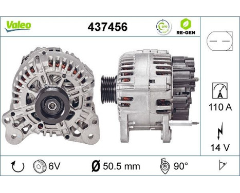 Alternator REMANUFACTURED PREMIUM 437456 Valeo, Image 3