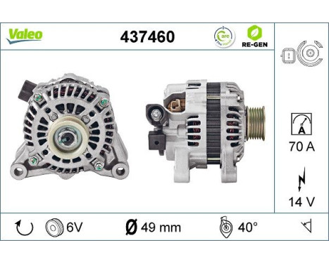 Alternator REMANUFACTURED PREMIUM 437460 Valeo, Image 2